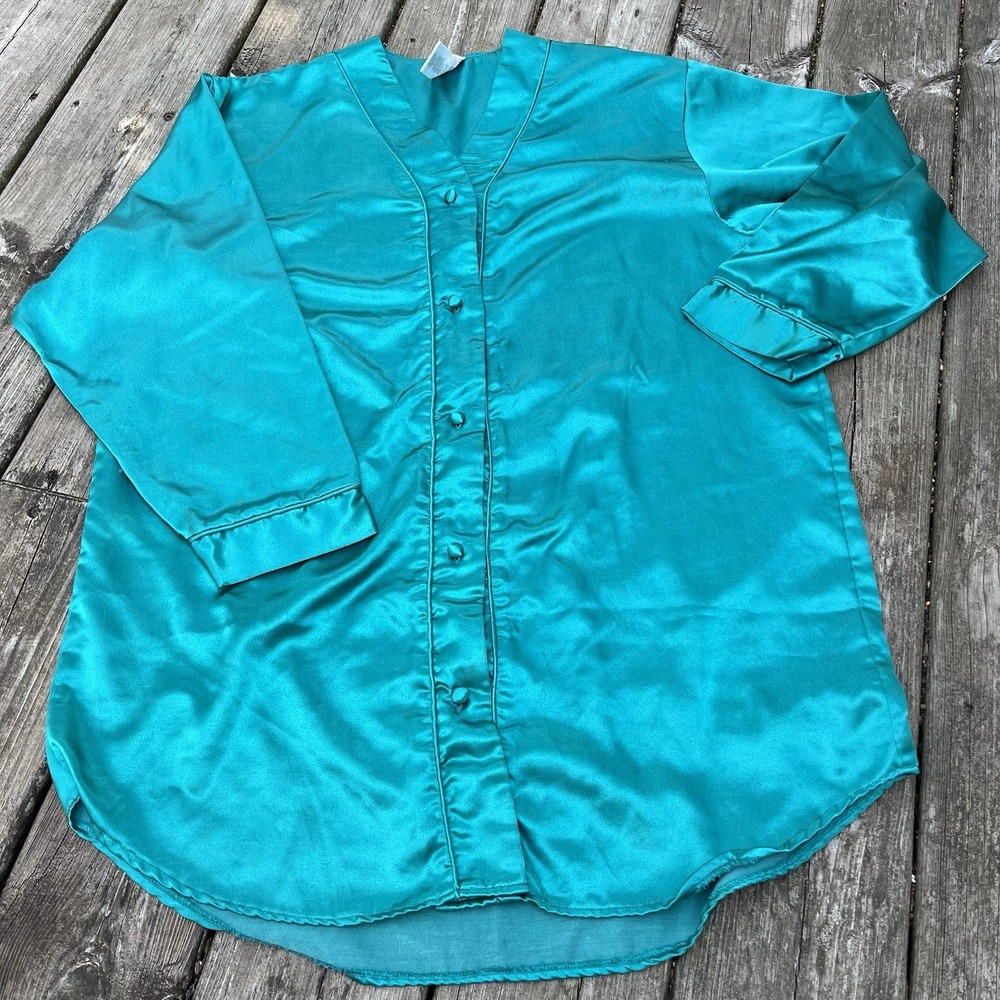 Adonna Women's Sleep Shirt Polyester Medium Teal Pajamas‎
